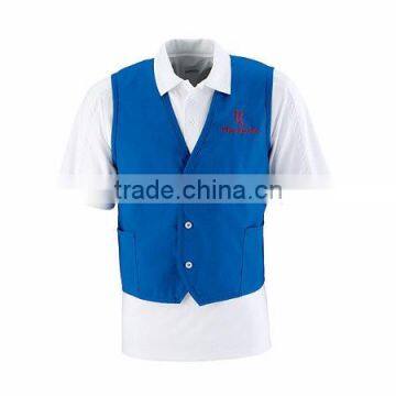 Vest For Supermarket Clerk Work Uniform Vests With Pockets & Front Button photo-4