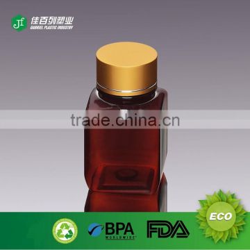 Small Clear Amber Plastic Food Supplement Bottle