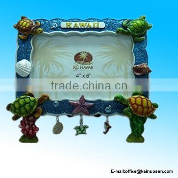 Hawaiian Honus/Turtles Beach Scene Poly Picture Frame with Charms