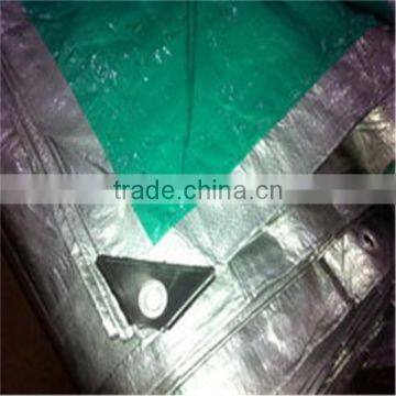 PE tarpaulin, waterproof outdoor plastic cover, green silver poly tarp, hdpe fabric