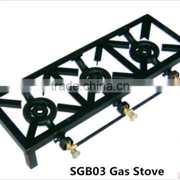 China Factory 3 Burners Gas Cooker Black Steel Gas Burners photo-3