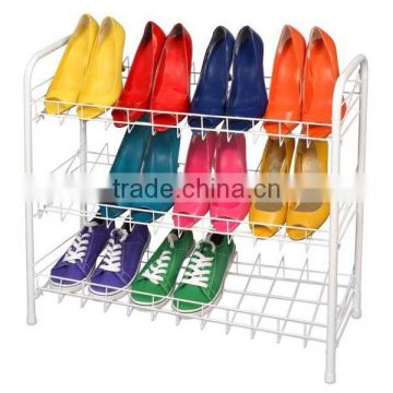 Metal Wire 3-Tier Shoe Storage Rack