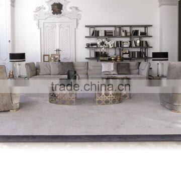 Italy Style Living Room Sectional Sofa Set/ Post-Modern Design Fabric Chesterfield Couch Daybed/ Luxury Stylish U-shape Sofa Set photo-6