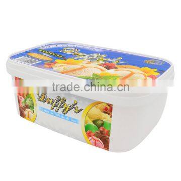 IML Printing PP Plastic Ice Cream Box,2L Rectangle Ice Cream Packaging Container Manufactures photo-5