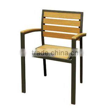 Alulminium Wood-look Plastic slat Armchair L91204