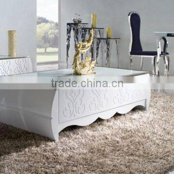 Tempered Glass Bright MDF Modern Design Coffee Table C197 photo-2