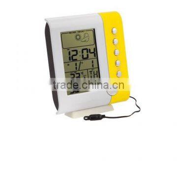 Hot promotional plastic table clock with temperature and humidity for indoor and outdoor use