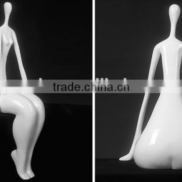 white red black resin naked lady home decration statue art piece