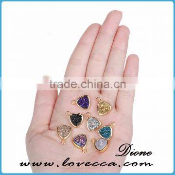 2017 Fashion Natural Crystal Quartz Stone Agate Druzy Triangle Pendant Drusy Druzy Pendant photo-3