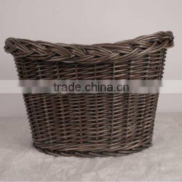 black round hand knitting wicker bicycle basket