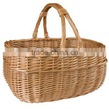 oval wicker trug basket with durable handle