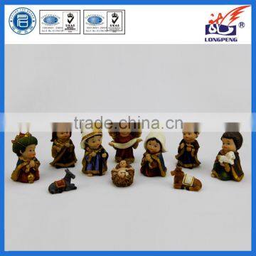 Holiday Decoration Custom Design Polyresin Cartoon Catholic Religious Nativity Set