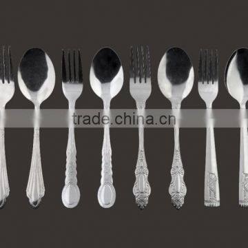 Lastest Design Stainless Steel High Quality Tableware Cutlery Set - Soda Spoon,Spoon,Fork And Sausage Fork