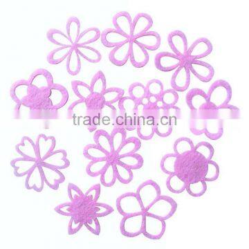 progiftspace 2017 new laser cut polyester fabric felt cheap artifical flower decoration wholesale for wedding scrapbooking DIY