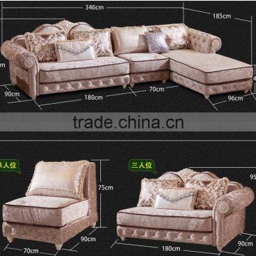 M501Amercian Style Sofa Fabric Velour Fabric Living Room Sofas/sectional Fabric Sofa photo-4