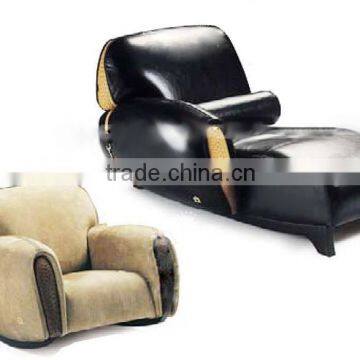 Genuine leather leisure sofa chaise longue for hotel home