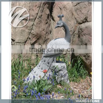 Outdoor Charming Peacock Granite Landscaping Statue