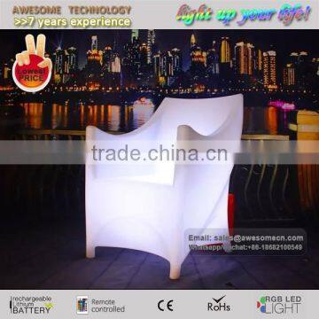 White plastic material led chair / latest design outdoor glow chairs