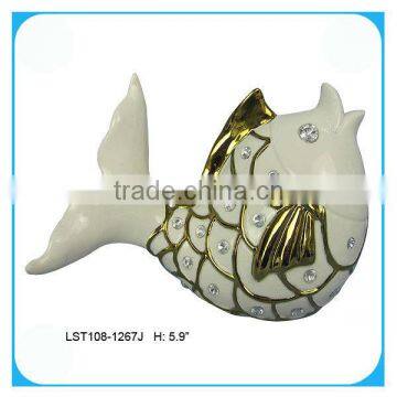 Home decoration ceramic fish figurine