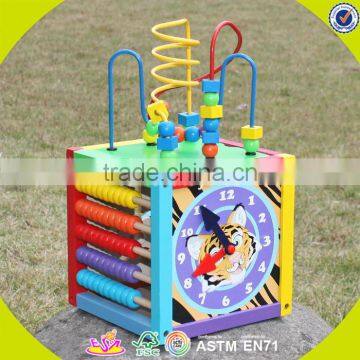 2017 wholesale multi-function toddlers wooden bead activity table new design funny kids wooden bead activity table W11B137