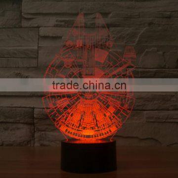 Remote Control Colorful 3D Illusion LED Night Light 3D Acrylic Lamp for Indoor Decoration for Festival Gift photo-6