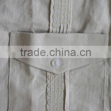 Men's 100% Cotton Guayabera Shirt With Long Sleeve and Pintuck Embroidery photo-4