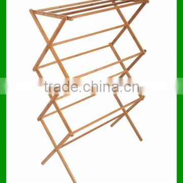 Custom Outdoor Folding Bamboo Vertical Clothes Drying Rack Stand For Sale