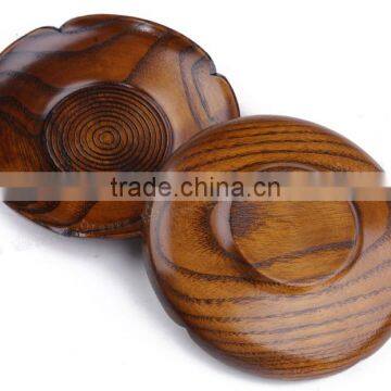 Eco-friendly wooden coffee sacuer/wooden snack dish for wholesale