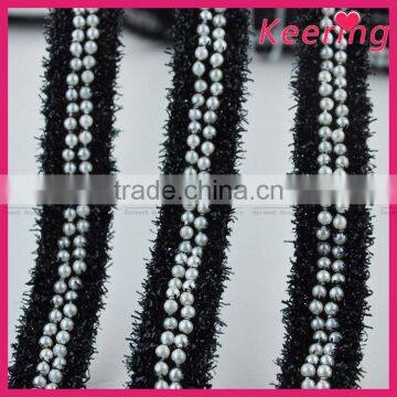 Wholesale hot sale handmade pearl beaded trimming for garment WTPE-002