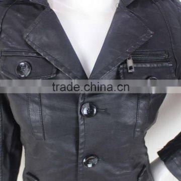 WOmen Leather Duster Coat photo-2