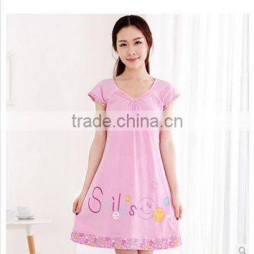 women high quality printed cotton nightgown