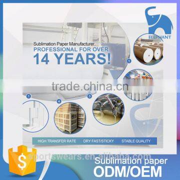 hot sale fast dry 100gsm roll transfer sublimation paper for fabric