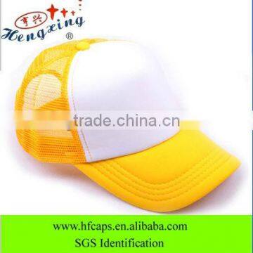 Fashion sport 5-panel plain cotton mesh baseball cap and hat with custom design