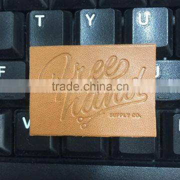 2017 custom factory direct factory high quality PU leather label for garments