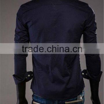 British Style Slim Fit Man Shirts Contrast Stripes Fashion Long Sleeve Mens Shirts photo-5