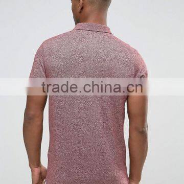 Cheapest Custom Embroidery Chest Logo Short Sleeve Button Placket Red Men's 100% Cotton Marl Jersey 200g Blank Casual Polo Shirt photo-2