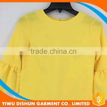 Ladies Yellow Summer Casual Dress With Flare Sleeves photo-3