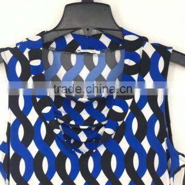 Women Clearance Lots Sleeveless Geometric Pattern Print Fashion Dress photo-4