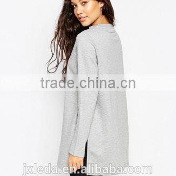 Latest Women Longline Side Splits Crewneck Plain Sweatshirt Wholesale photo-4