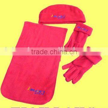 Black and Red Pure Colour Polar Fleece Set Promotional photo-2