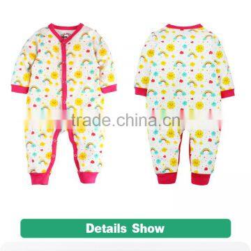 2017 long sleeve newborn baby jumpsuit wholesale combed cotton baby bodysuit