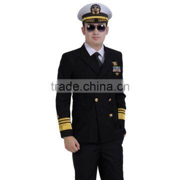 China Custom Made Manufacture Black Air Use Uniforms Airline Pilot Uniform