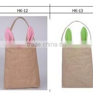 2016 new arrival fashion Easter Burlap Bunny Basket Easter bucket Easter basket full stock