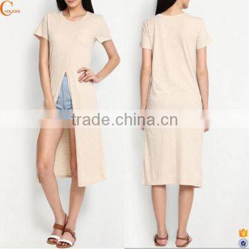 Women blank cotton longline design t shirt