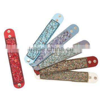 Velvet Faux Suede Punk Bangles Bracelets Red Bracelet Woman photo-3