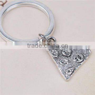 Keychain & Keyring Pizza Silver Plated Triangle Carved 4.6cm photo-2
