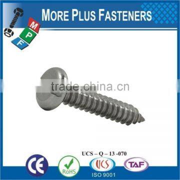 Made In Taiwan DIN 7971 C ISO 1481 450 HV Standard Slotted Pan Head Tapping Screw With Cone End Type C