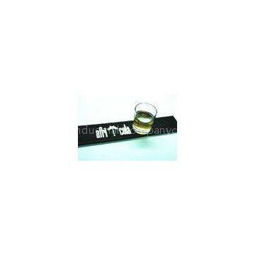 Black promotional soft pvc bar mat with logos , printed beer mats