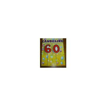 Selling number candles, 60th birthday party candles
