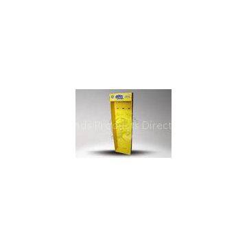 Yellow Craft paper Recycled Sidekick Display / Corrugated PDQ Hooks Display Stand